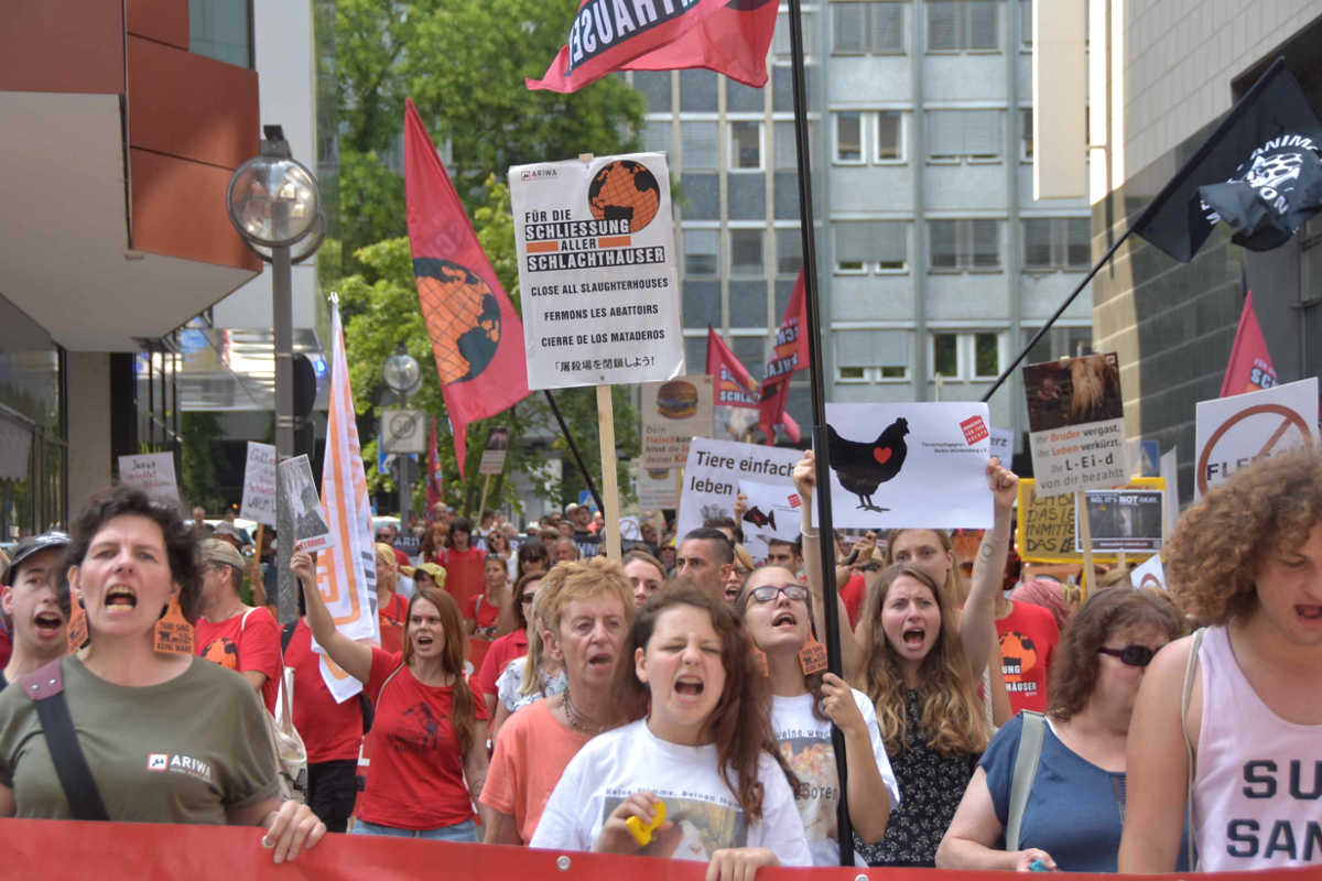 Demos für die Schließung aller Schlachthäuser Stuttgart