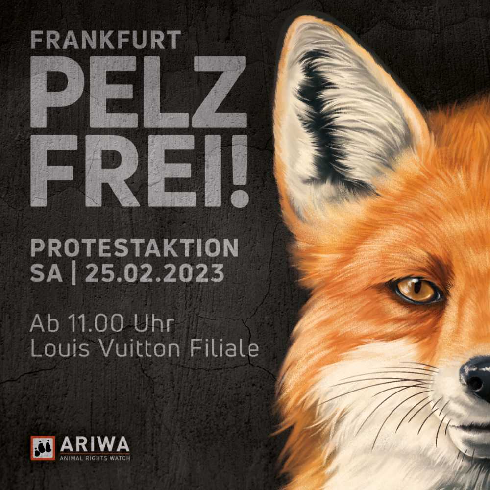 Protest gegen Pelz bei Louis Vuitton in Frankfurt