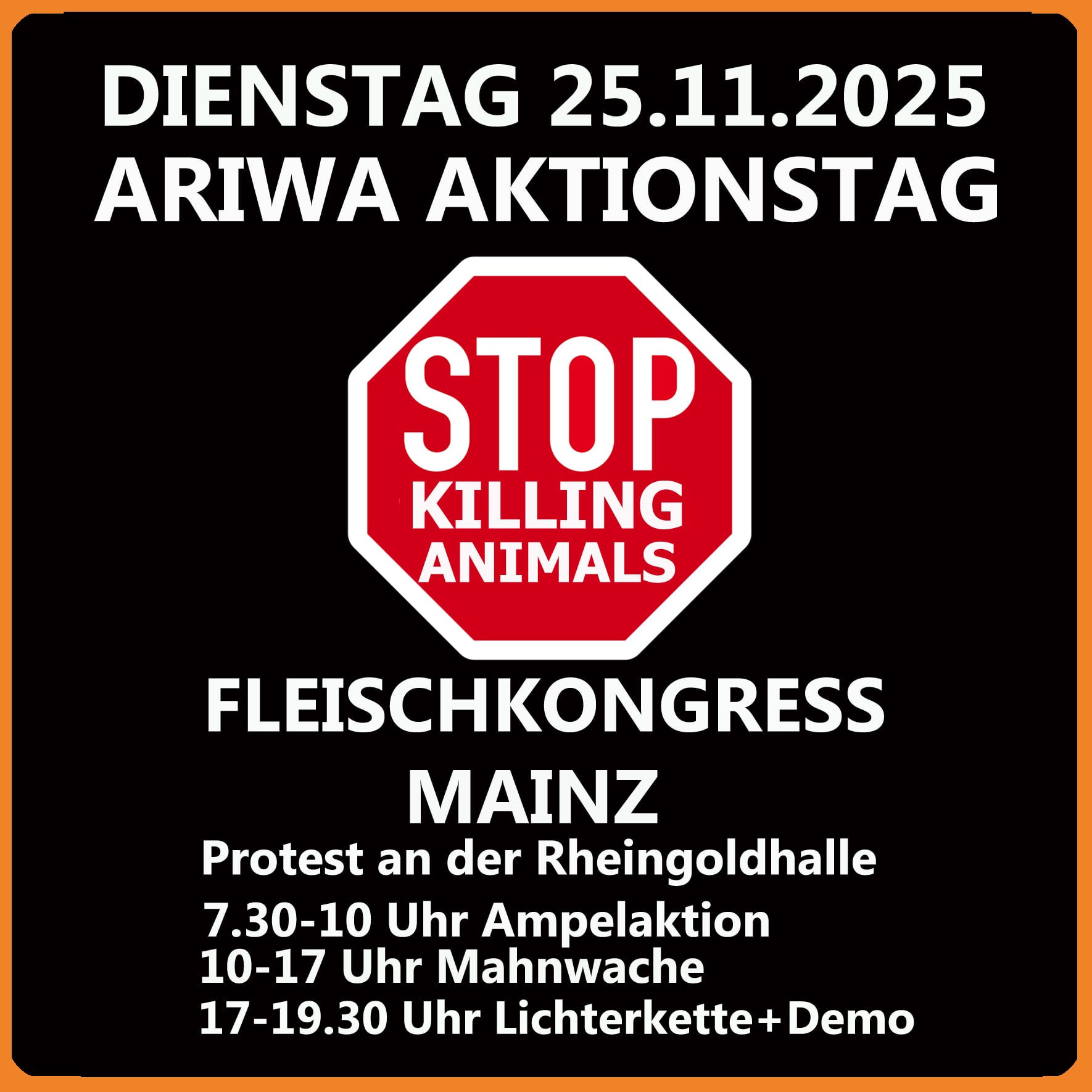 Fleischkongress2025 ARIWA Aktionstag anlässlich des Fleischkongresses in Mainz