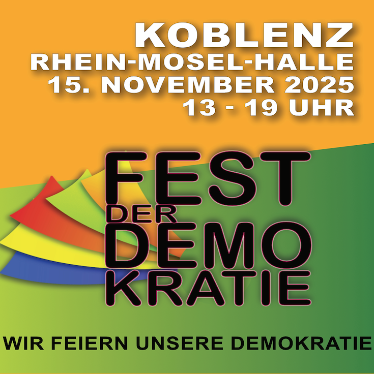 fest_Demokratie ARIWA Infostand auf dem Fest der Demokratie in Koblenz